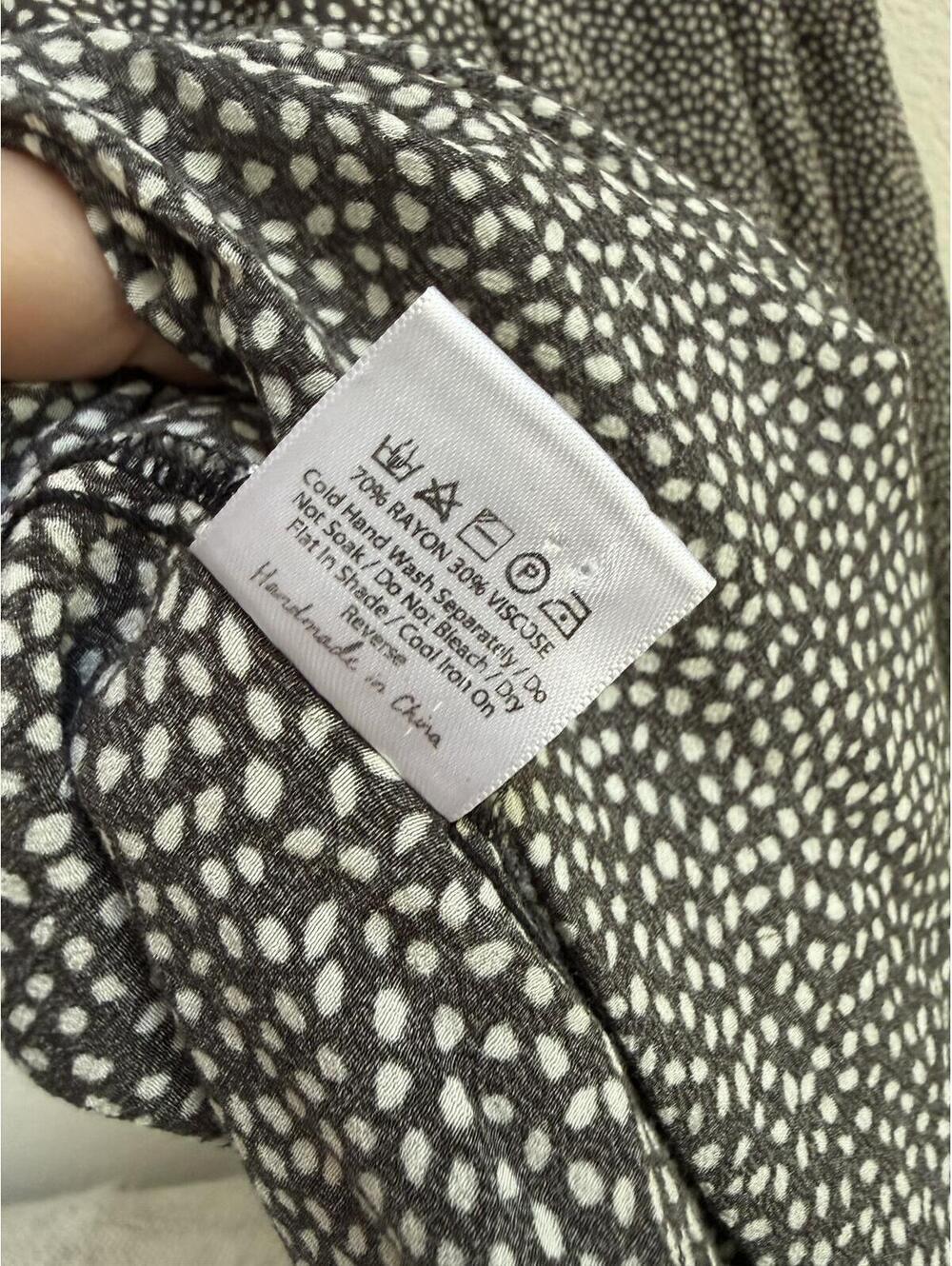 Auguste The Label Tear Drop Staple Charcoal Dot Button Front Midi Dress US 2 - Picture 6 of 6